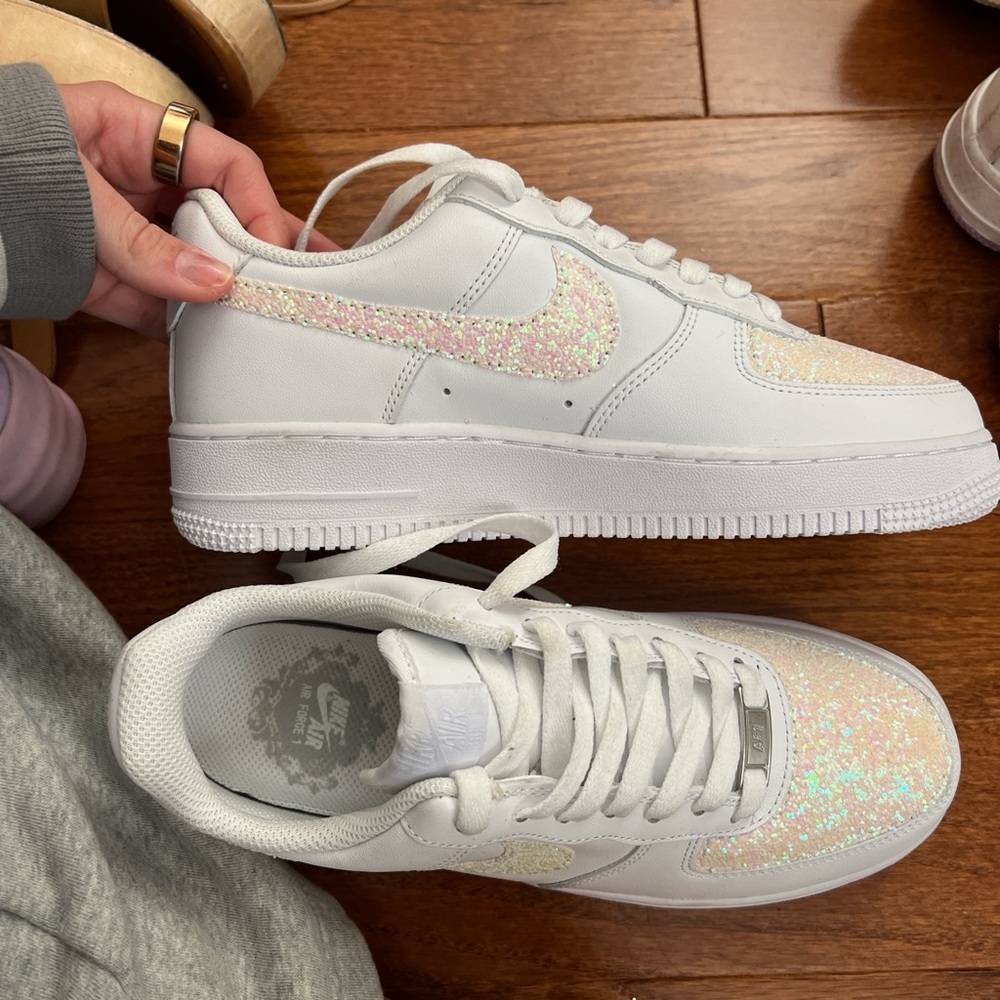Nike Air Force 1 -custom glitter white